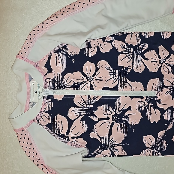 SNAPPER ROCK | Baby Girls & Toddlers Navy Orchid Surf Suit, UPF 50+ - Picture 7 of 12